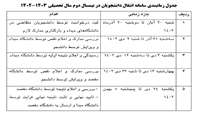 جدول زمانبندی سامانه انتقال دانشجویان